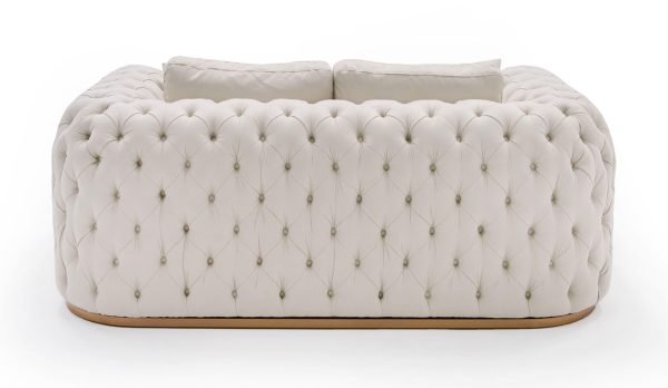Divani Casa Dosie - Modern Beige Fabric Sofa & Loveseat Set - Image 5