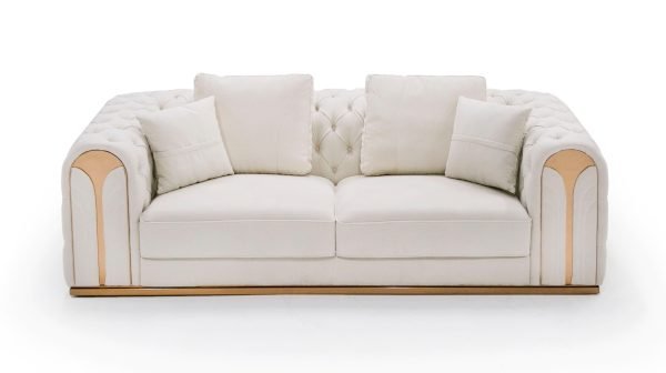 Divani Casa Dosie - Modern Beige Fabric Sofa & Loveseat Set - Image 2
