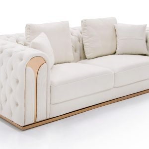Divani Casa Dosie - Modern Beige Fabric Sofa & Loveseat Set