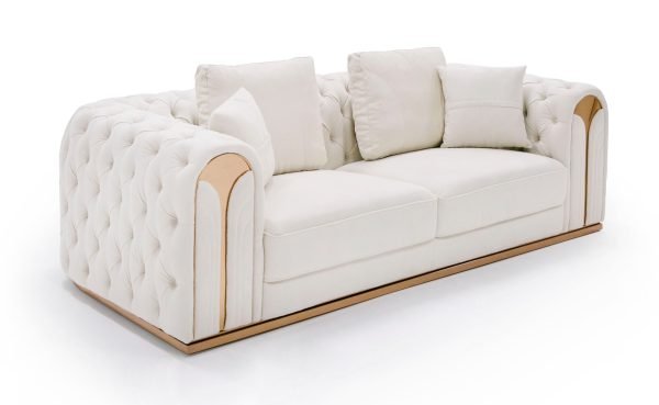 Divani Casa Dosie - Modern Beige Fabric Sofa & Loveseat Set