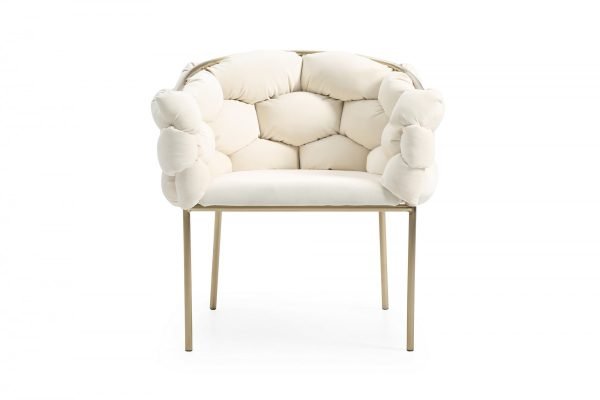 Modrest Debra Modern Off-White Fabric Dining Chair - Image 2