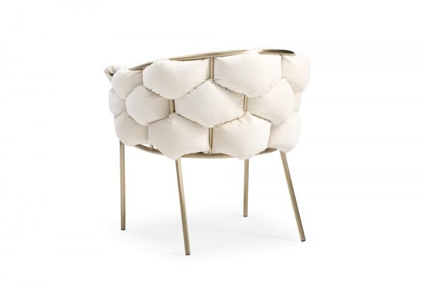 Modrest Debra Modern Off-White Fabric Dining Chair - Image 3