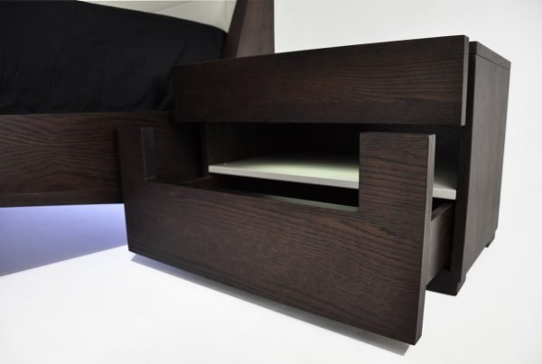 Ceres Modern Brown Oak and Grey Nightstand