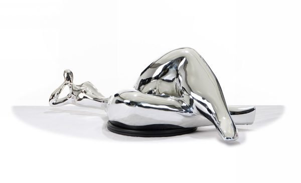 SZ0228 Modern Silver Napping Lady Sculpture - Image 4