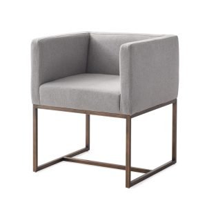 Modrest Marty - Modern Grey & Copper Antique Brass Dining Chair