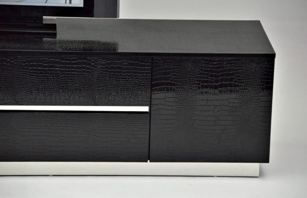 A&X Skyline Modern Black Crocodile Lacquer TV Unit - Image 3