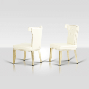 A&X Beatrice White Leather Dining Chair