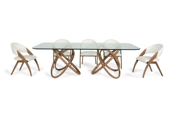 Modrest Mason & Lucas Modern Walnut Dining Set - Image 2