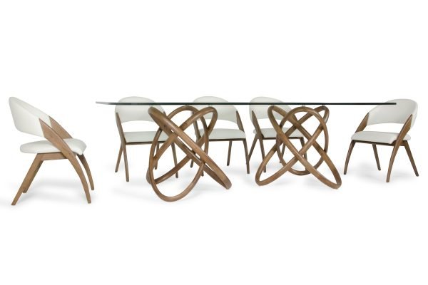 Modrest Mason & Lucas Modern Walnut Dining Set - Image 3