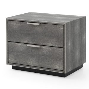 Modrest Dynasty - Modern Shagreen Two Drawer Nightstand