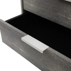 Modrest Dynasty - Modern Shagreen Three Drawer Nightstand