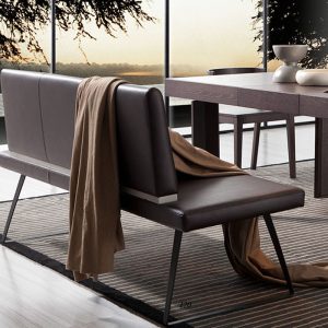 Modrest Union Modern Brown Leatherette Dining Bench
