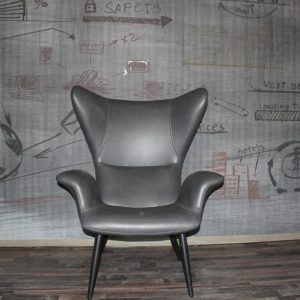 Divani Casa Slater Modern Dark Grey Leatherette Lounge Chair