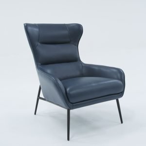 Divani Casa Susan Modern Blue Leatherette Lounge Chair