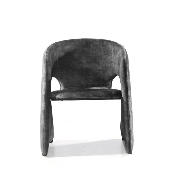 Modrest - Modern Malvern Dark Grey Fabric Dining Chair - Image 2