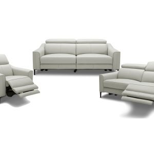 Divani Casa Eden - Modern Grey Leather Sofa Set