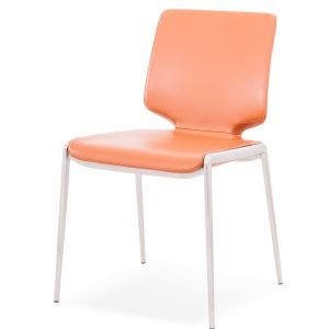 Modrest Eileen - Modern Cognac Eco-Leather Dining Chair (Set of 2)