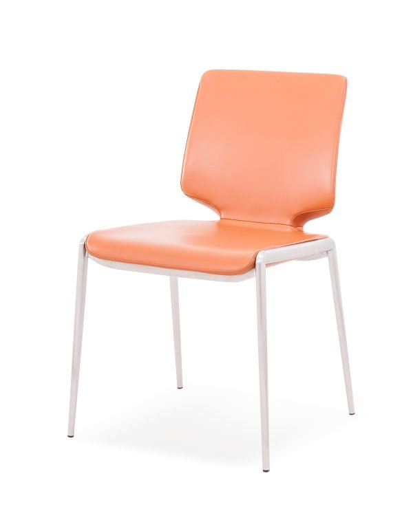Modrest Eileen - Modern Cognac Eco-Leather Dining Chair (Set of 2)