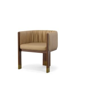 Modrest Elati - Tan Vegan Leather Dining Chair