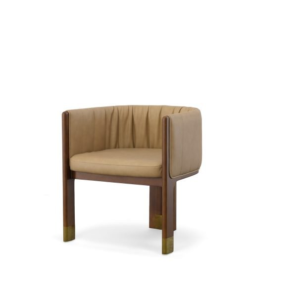 Modrest Elati - Tan Vegan Leather Dining Chair