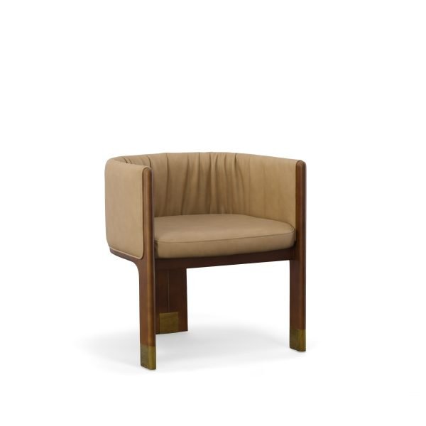Modrest Elati - Tan Vegan Leather Dining Chair - Image 3