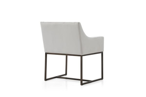 Modrest Elijah - Modern Beige & Copper Antique Brass Dining Chair - Image 4