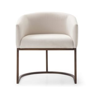 Modrest Elisa - Modern Off White & Brass Dining Chair