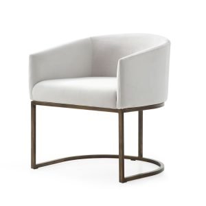 Modrest Elisa - Modern Beige Velvet & Brass Dining Chair
