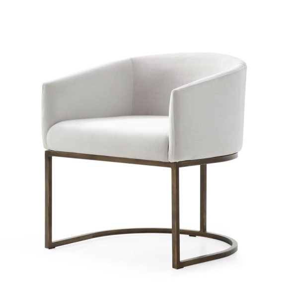 Modrest Elisa - Modern Off White & Brass Dining Chair - Image 3