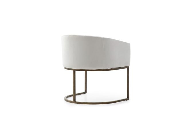 Modrest Elisa - Modern Beige Velvet & Brass Dining Chair - Image 4