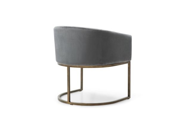 Modrest Elisa - Modern Grey Velvet & Brass Dining Chair - Image 5