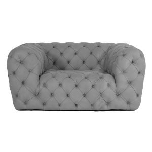 Coronelli Collezioni Ellington - Italian Grey Nubuck Leather Accent Chair