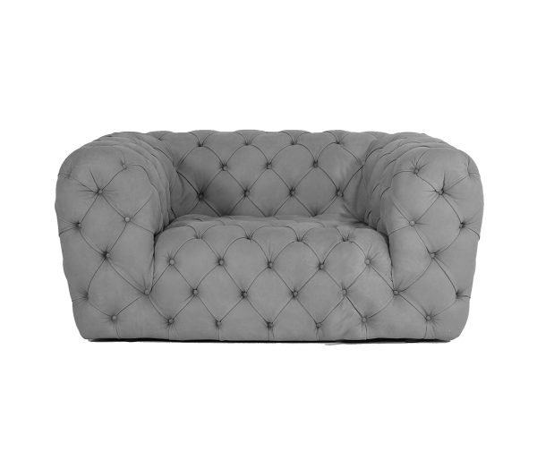 Coronelli Collezioni Ellington - Italian Grey Nubuck Leather Accent Chair