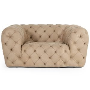 Coronelli Collezioni Ellington - Italian Beige Nubuck Leather Accent Chair