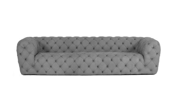Coronelli Collezioni Ellington - Italian Grey Nubuck Leather 3-Seater Sofa