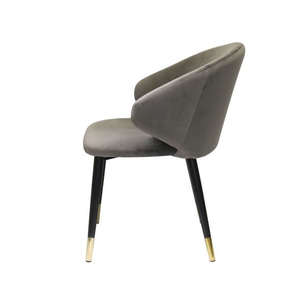Modrest Elon - Modern Dark Grey Velvet Dining Chair (Set of 2) - Image 3