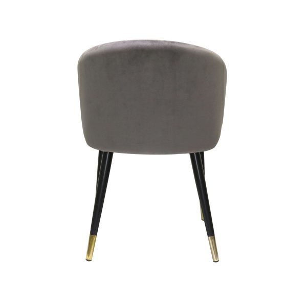 Modrest Elon - Modern Dark Grey Velvet Dining Chair (Set of 2) - Image 4