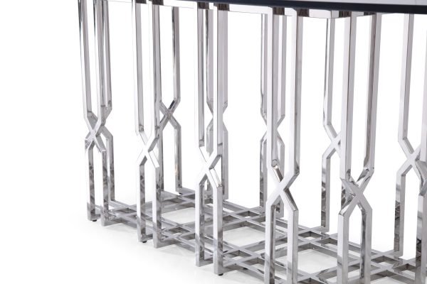 Modrest Ericson - Modern Glass & Stainless Steel Dining Table - Image 5