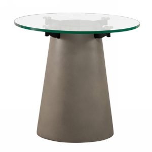 Nova Domus Essex - Contemporary Concrete, Metal and Glass End Table