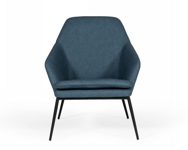Modrest Esteban - Industrial Blue Eco-Leather Accent Chair - Image 2