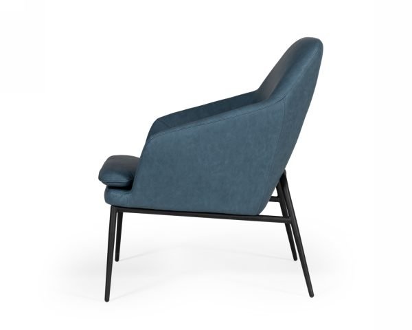 Modrest Esteban - Industrial Blue Eco-Leather Accent Chair - Image 3