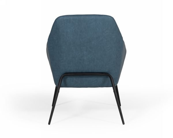 Modrest Esteban - Industrial Blue Eco-Leather Accent Chair - Image 4