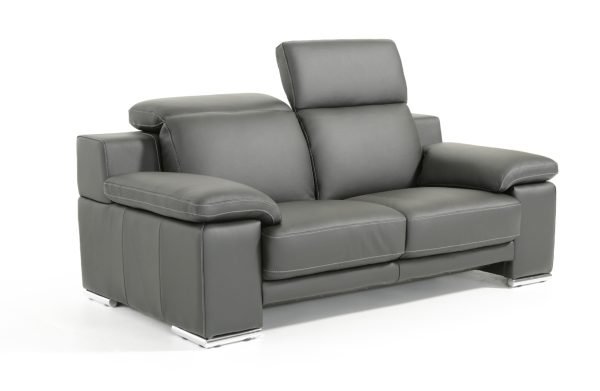 Estro Salotti Evergreen Modern Black Italian Leather Sofa Set - Image 2