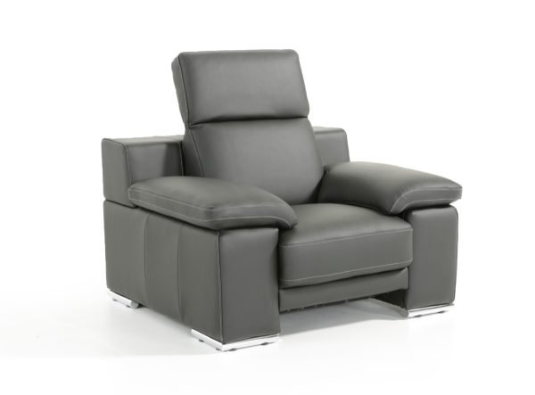 Estro Salotti Evergreen Modern Black Italian Leather Sofa Set - Image 3