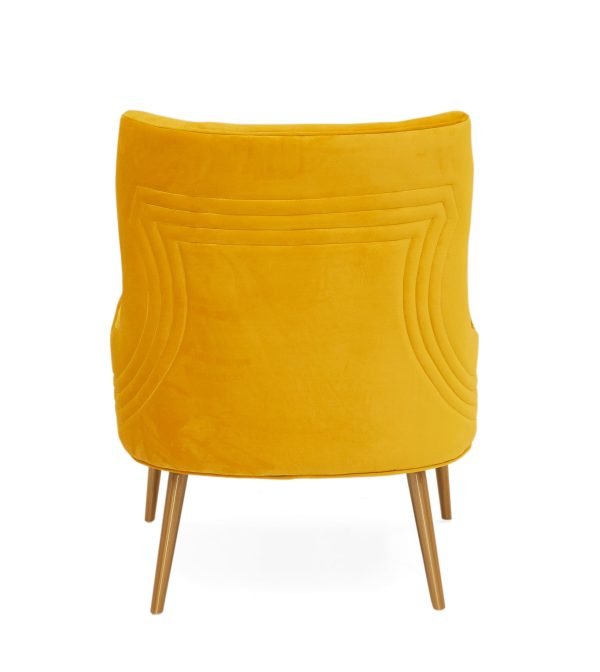 Modrest Everly - Contemporary Velvet Yellow Accent Chair - Image 3