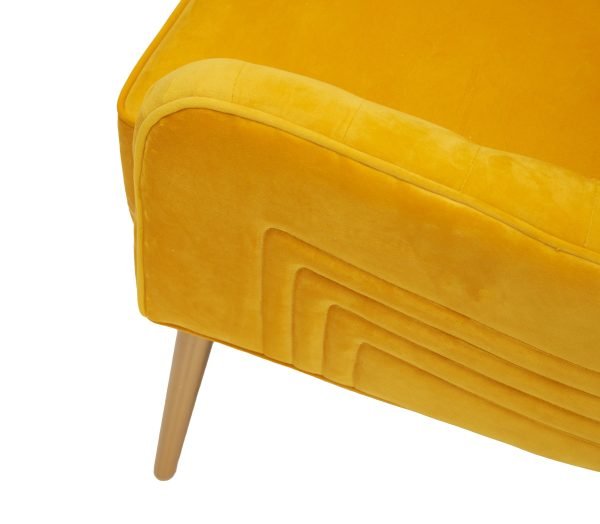 Modrest Everly - Contemporary Velvet Yellow Accent Chair - Image 4