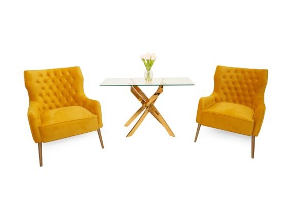 Modrest Everly - Contemporary Velvet Yellow Accent Chair - Image 5