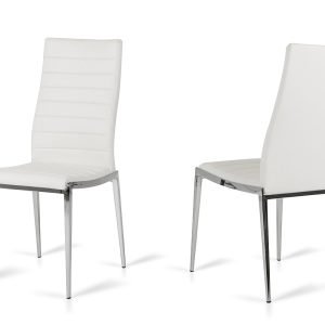 Libby - Modern White Leatherette Dining Chair (Set of 2)