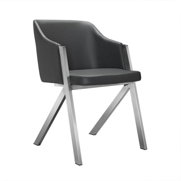 Darcy - Modern Grey Leatherette Dining Chair (Set of 2) - Image 4