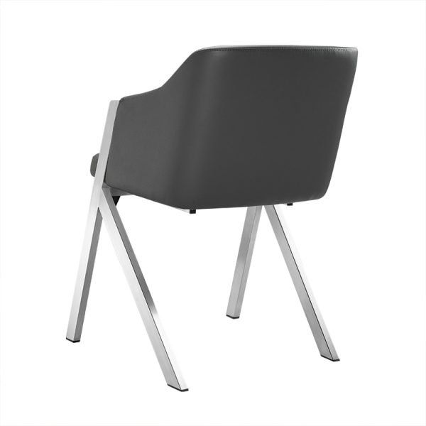 Darcy - Modern Grey Leatherette Dining Chair (Set of 2) - Image 3